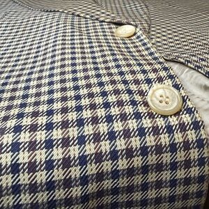 Strellson Men’s Checkered Blazer 42R EU 52 Brown Cotton Italian Ubertino Fabric